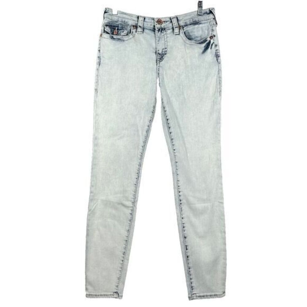 NWT True Religion Sz 29 Jennie Mr Big T Flap Skinny Jeans Light Wash